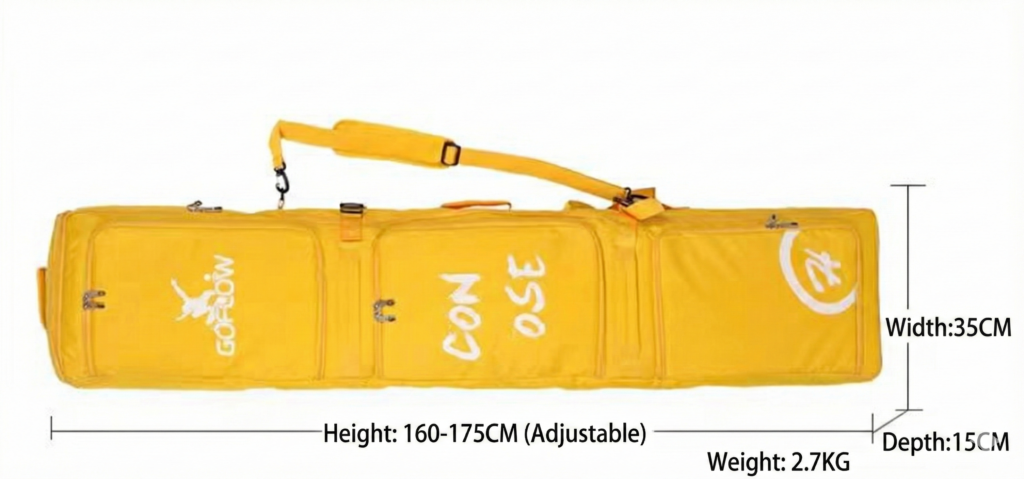 All-in-One Rolling Ski & Snowboard Travel Bag 스키와 스노보드를 위한 올인원 롤링 여행 가방 (건식/습식 수납 공간 포함)
